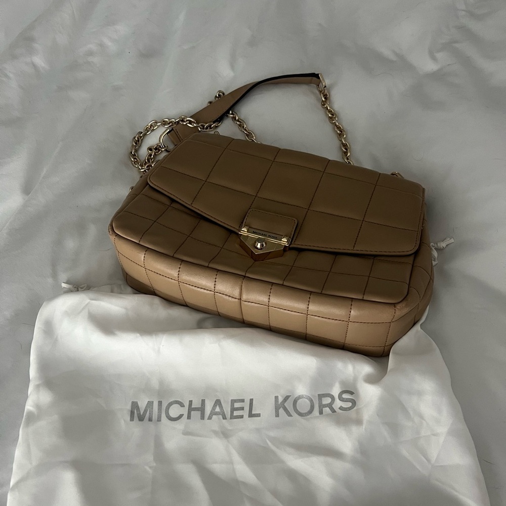 Neutral Michael Kors Quilted Bag